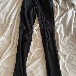 Black Distressed Skinny Jeans